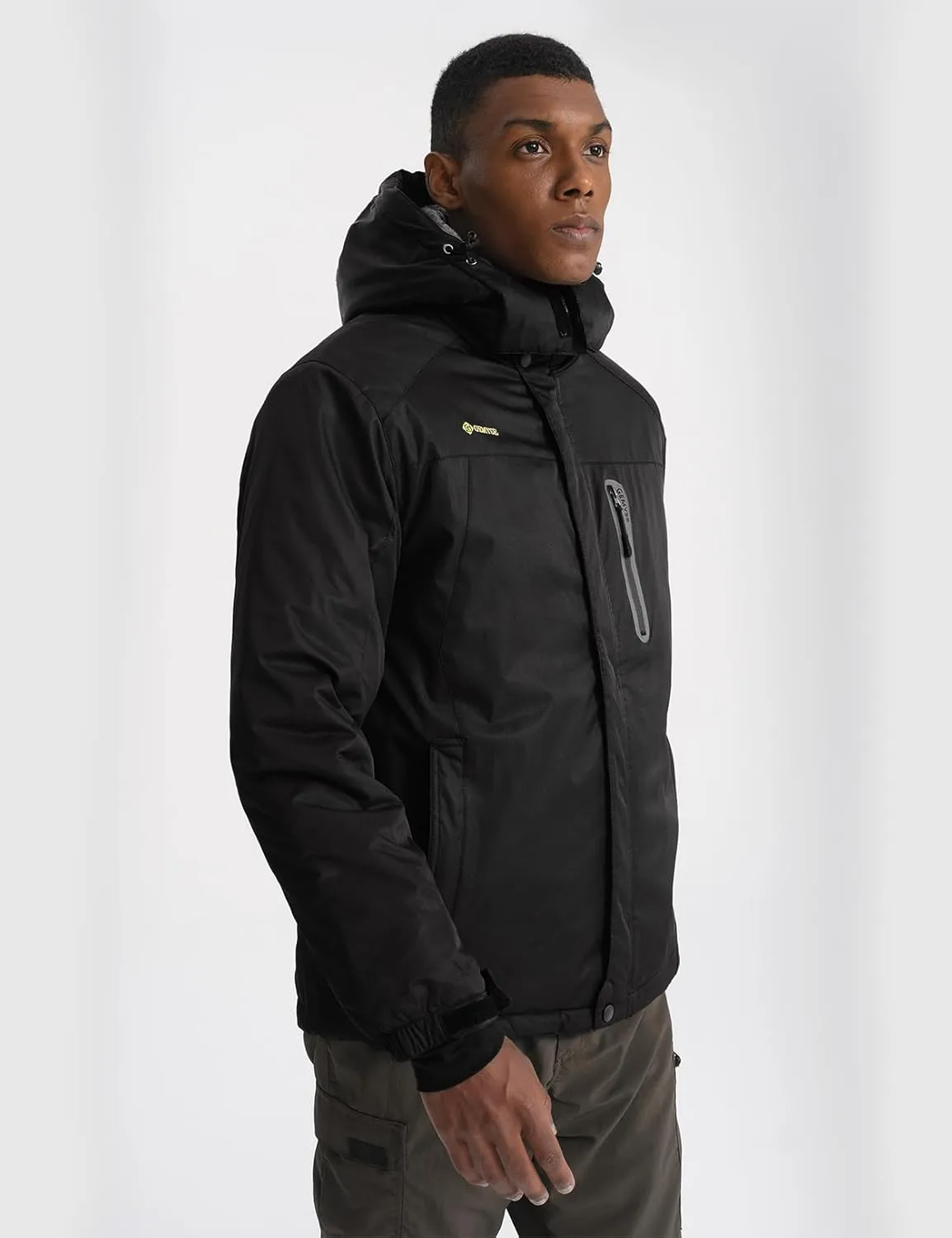 GEMYSE Men's Ski Snow Jacket Warm Winter Waterproof Coat Snowboard Rain Jacket Hooded Windproof Windbreaker