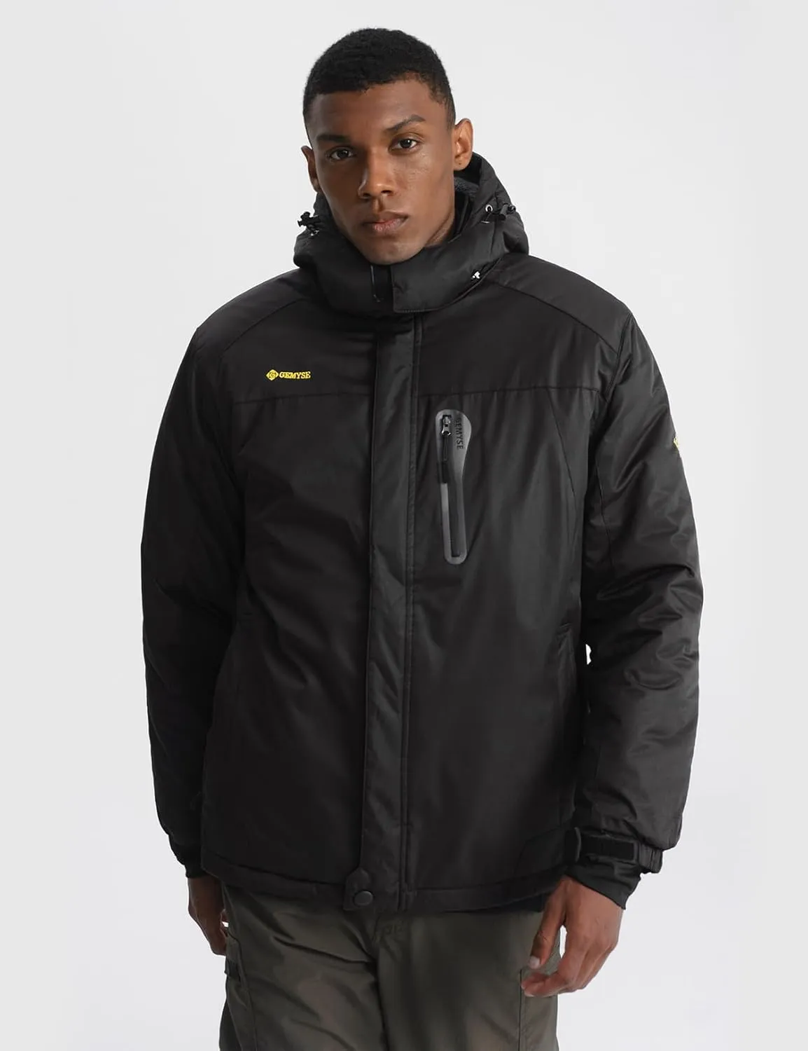 GEMYSE Men's Ski Snow Jacket Warm Winter Waterproof Coat Snowboard Rain Jacket Hooded Windproof Windbreaker
