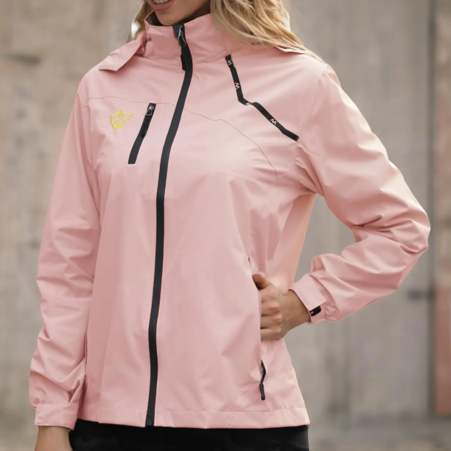 GIISAM Women's Waterproof Rain Jacket,Lightweight Windproof Full Zip Women's Packable Fall Raincoat Windbreaker with Hood