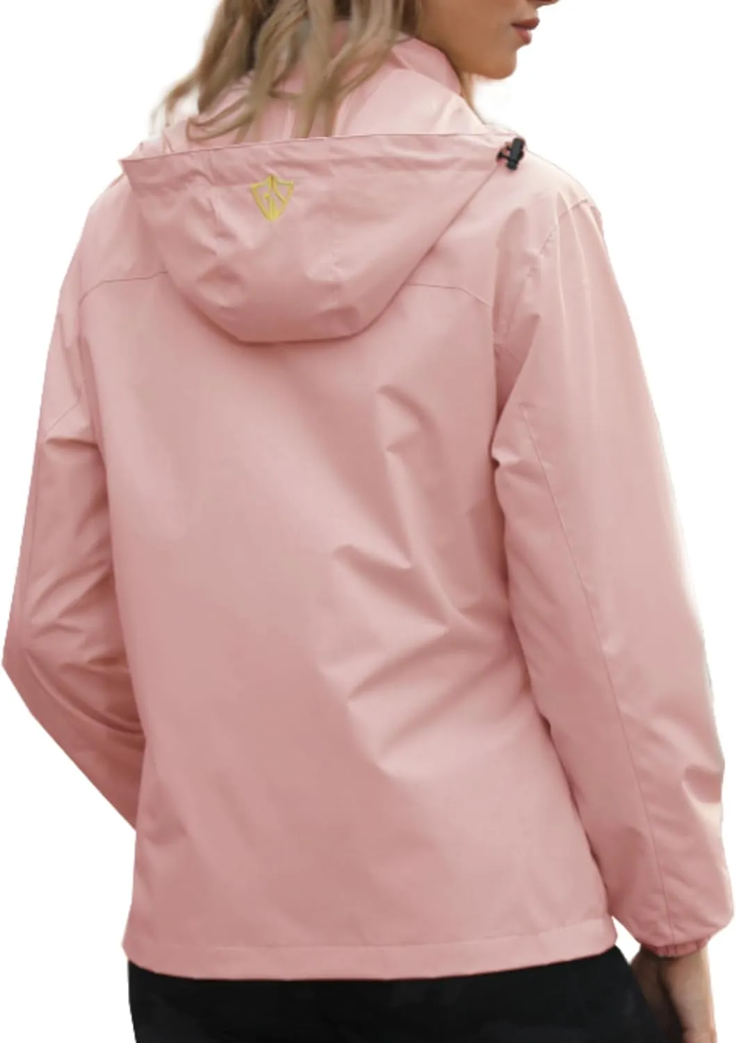 GIISAM Women's Waterproof Rain Jacket,Lightweight Windproof Full Zip Women's Packable Fall Raincoat Windbreaker with Hood