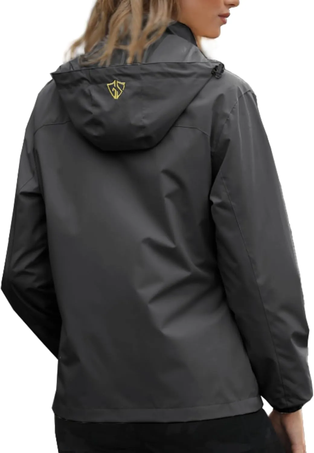 GIISAM Women's Waterproof Rain Jacket,Lightweight Windproof Full Zip Women's Packable Fall Raincoat Windbreaker with Hood