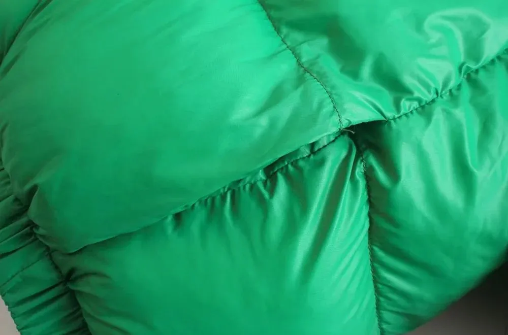 GREEN CROPPED PARKAS COAT