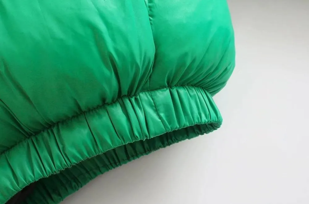 GREEN CROPPED PARKAS COAT