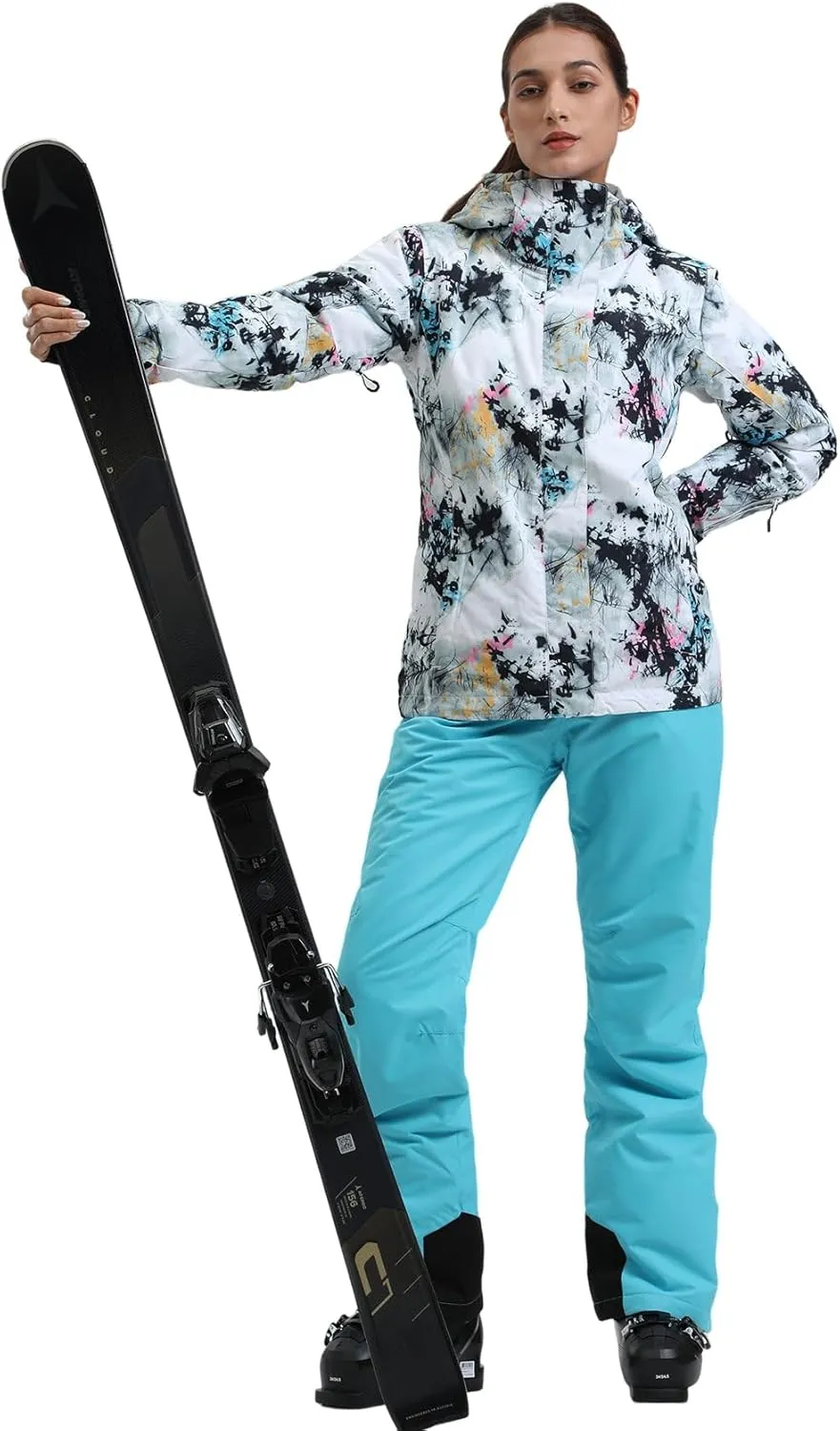 GSOU SNOW Women's Ski Jacket and Pants Waterproof Windproof Snowsuit Snowboarding Coat Insulated Warm Winter