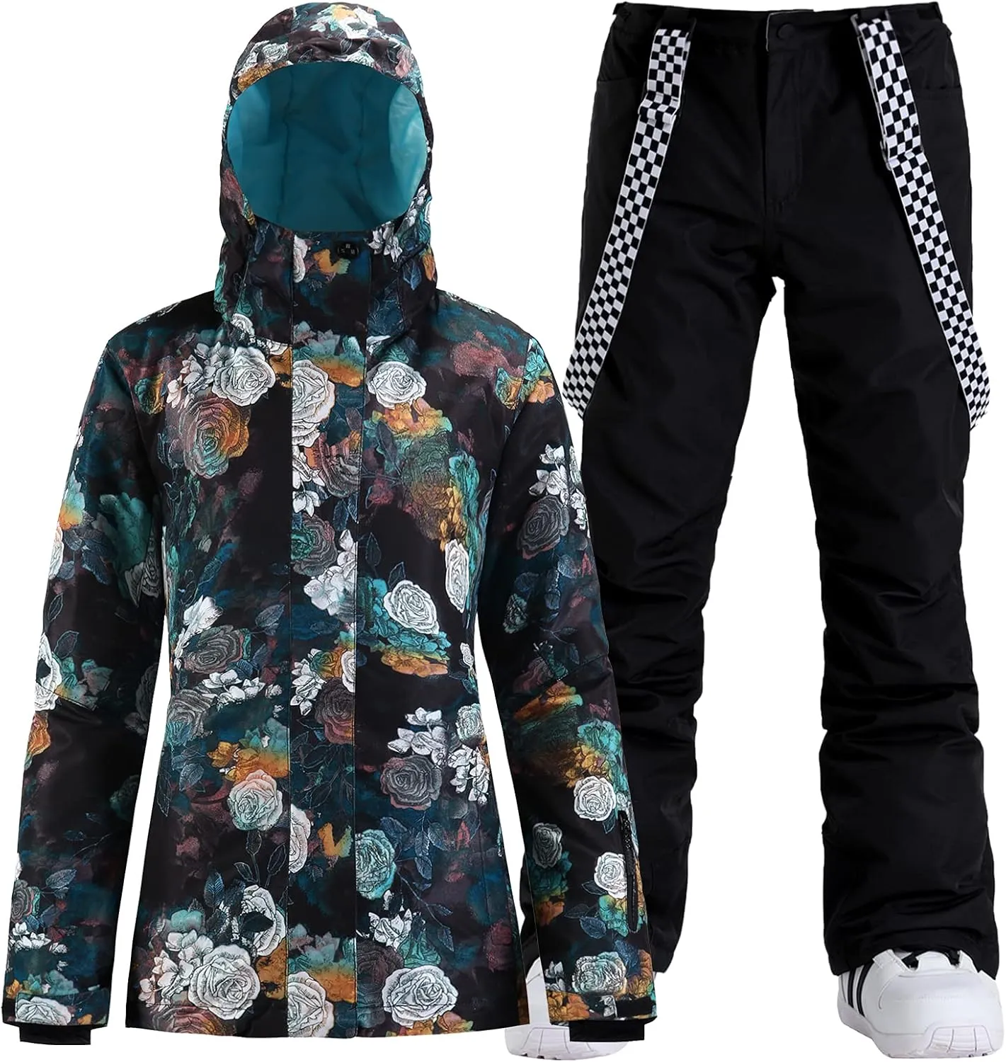 GSOU SNOW Women's Ski Jacket and Pants Waterproof Windproof Snowsuit Snowboarding Coat Insulated Warm Winter