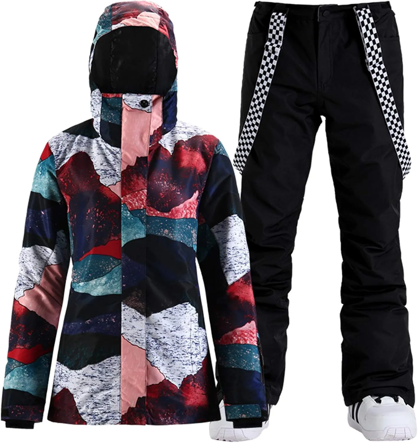 GSOU SNOW Women's Ski Jacket and Pants Waterproof Windproof Snowsuit Snowboarding Coat Insulated Warm Winter