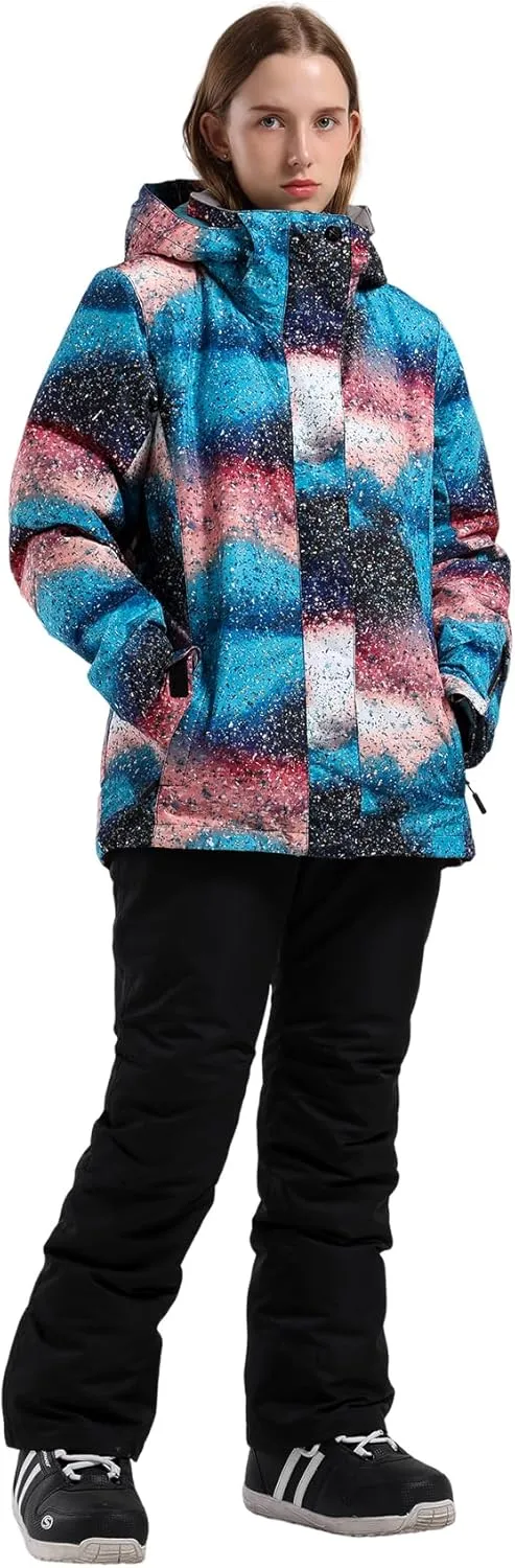GSOU SNOW Women's Ski Jacket and Pants Waterproof Windproof Snowsuit Snowboarding Coat Insulated Warm Winter