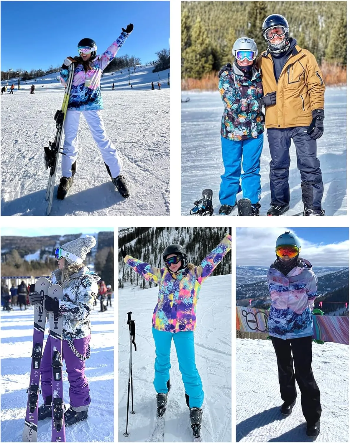 GSOU SNOW Women's Ski Jacket and Pants Waterproof Windproof Snowsuit Snowboarding Coat Insulated Warm Winter