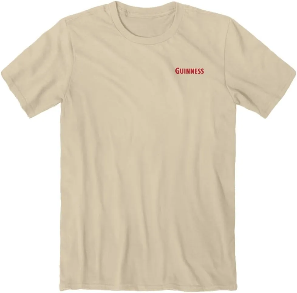 Guinness Beer Short Sleeve T-Shirt, Sand | Guinness, Lovely Characters Design | 100% Ringspun Cotton