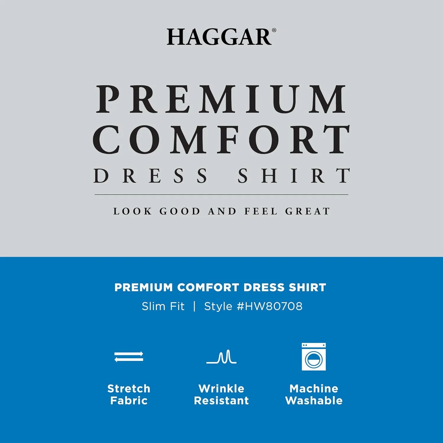 Haggar Men's Premium Comfort Slim Fit Wrinkle Resistant Dress Shirt
