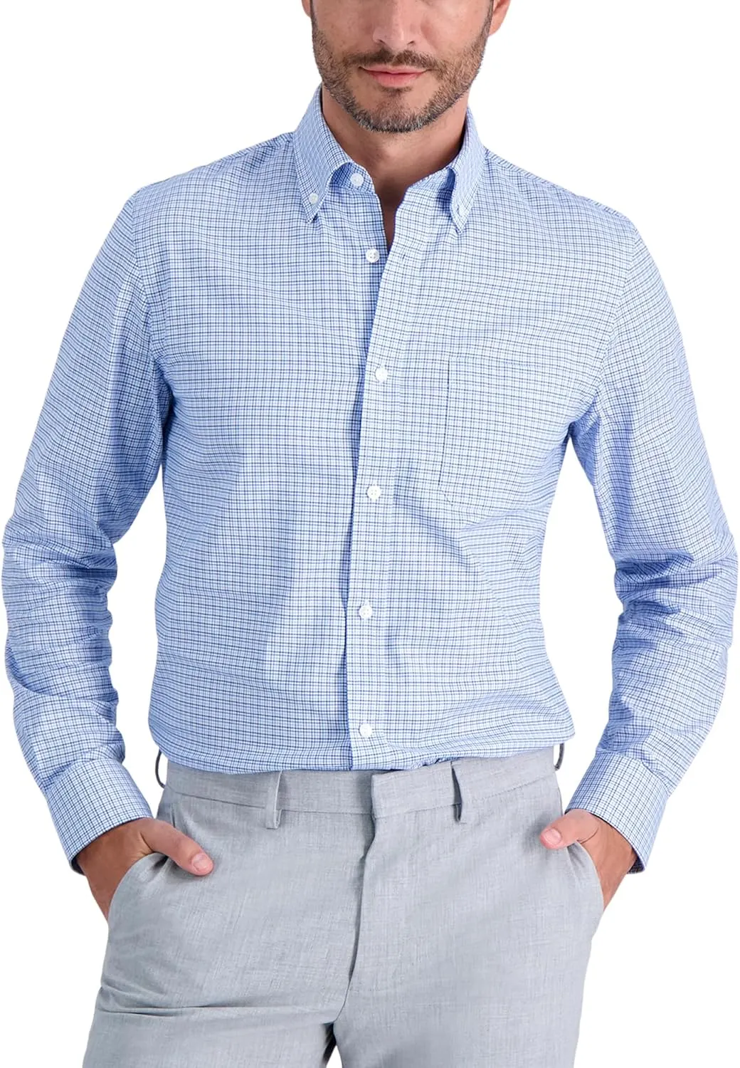 Haggar Men's Premium Comfort Slim Fit Wrinkle Resistant Dress Shirt