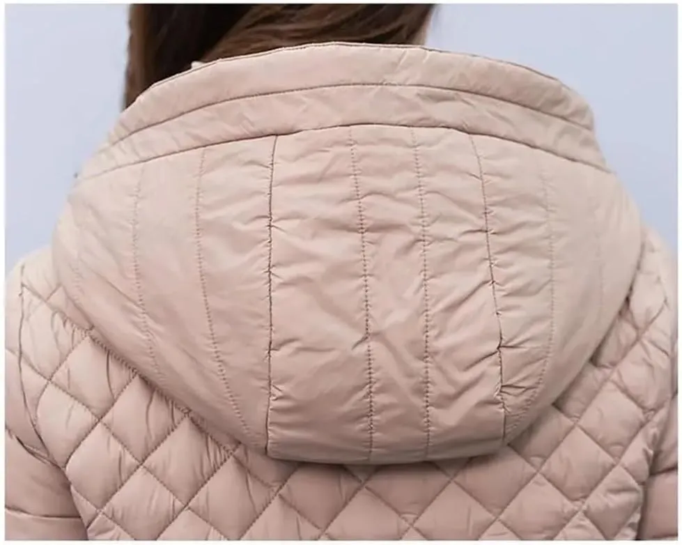 Haitpant Women Cotton-Padded Light Down Coat Autumn Winter Long Jacket Female Detachable Hooded Parker Overcoat
