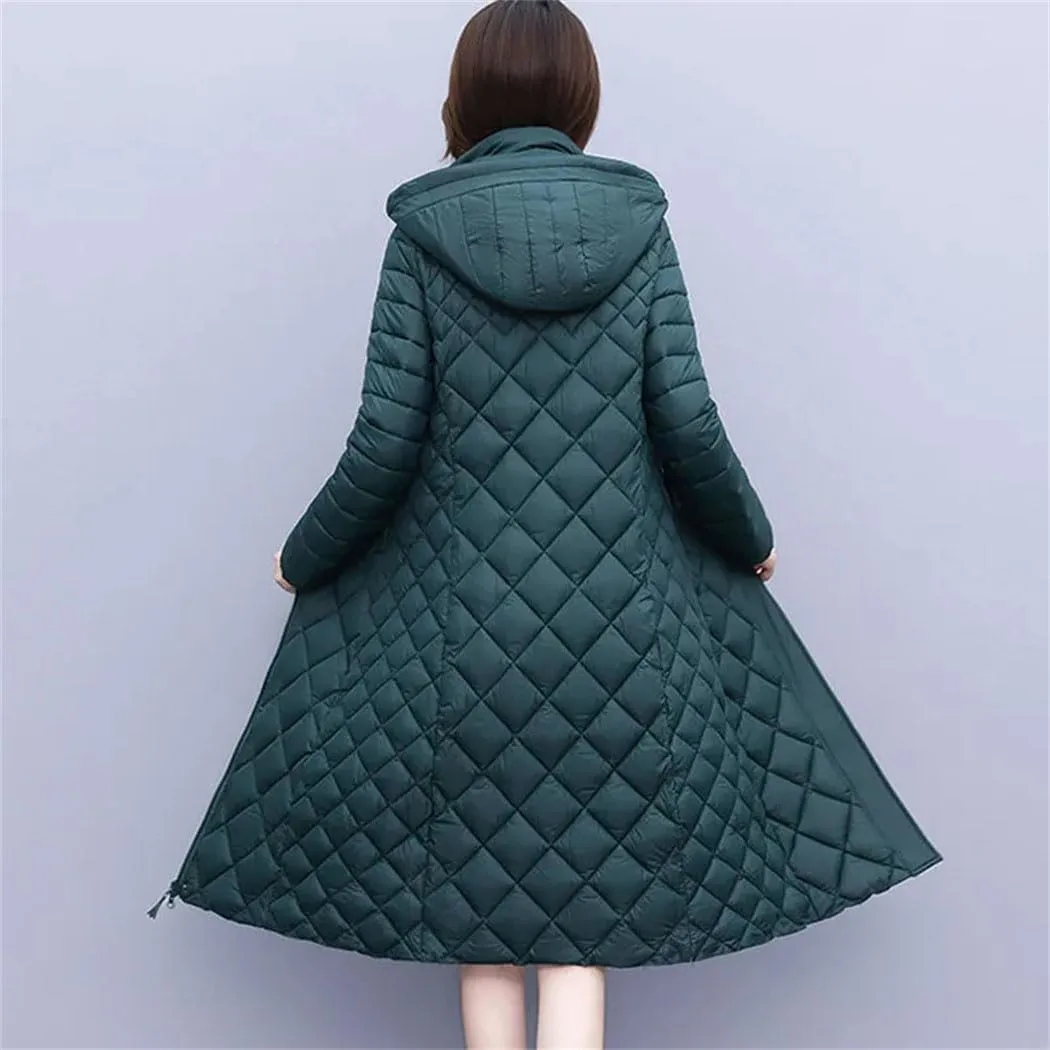 Haitpant Women Cotton-Padded Light Down Coat Autumn Winter Long Jacket Female Detachable Hooded Parker Overcoat