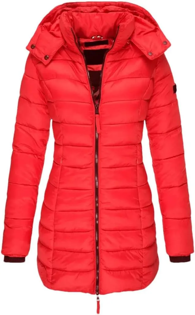 Haitpant Womens Winter Long Down Coat Thicken Warm Hooded Cotton Padded Puffer Jacket Overcoat