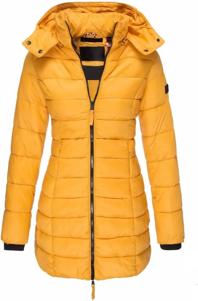 Haitpant Womens Winter Long Down Coat Thicken Warm Hooded Cotton Padded Puffer Jacket Overcoat