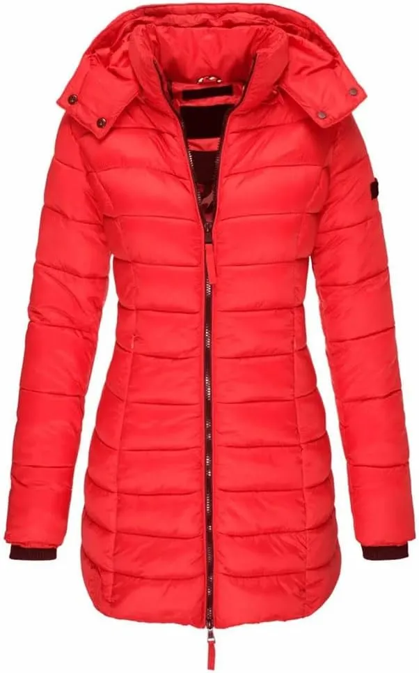 Haitpant Womens Winter Long Down Coat Thicken Warm Hooded Cotton Padded Puffer Jacket Overcoat