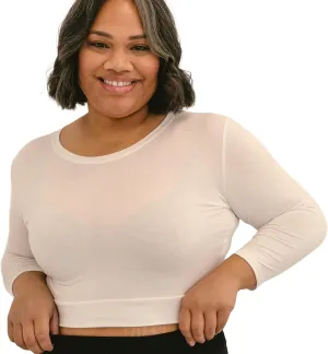 HALFTEE Crew Neck 3/4 Sleeve Layering Tee | Crop Tops for Women & Teens | XS - 6X