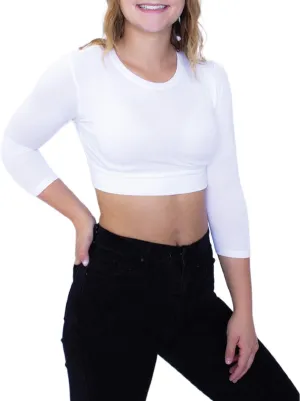 HALFTEE Crew Neck 3/4 Sleeve Layering Tee | Crop Tops for Women & Teens | XS - 6X