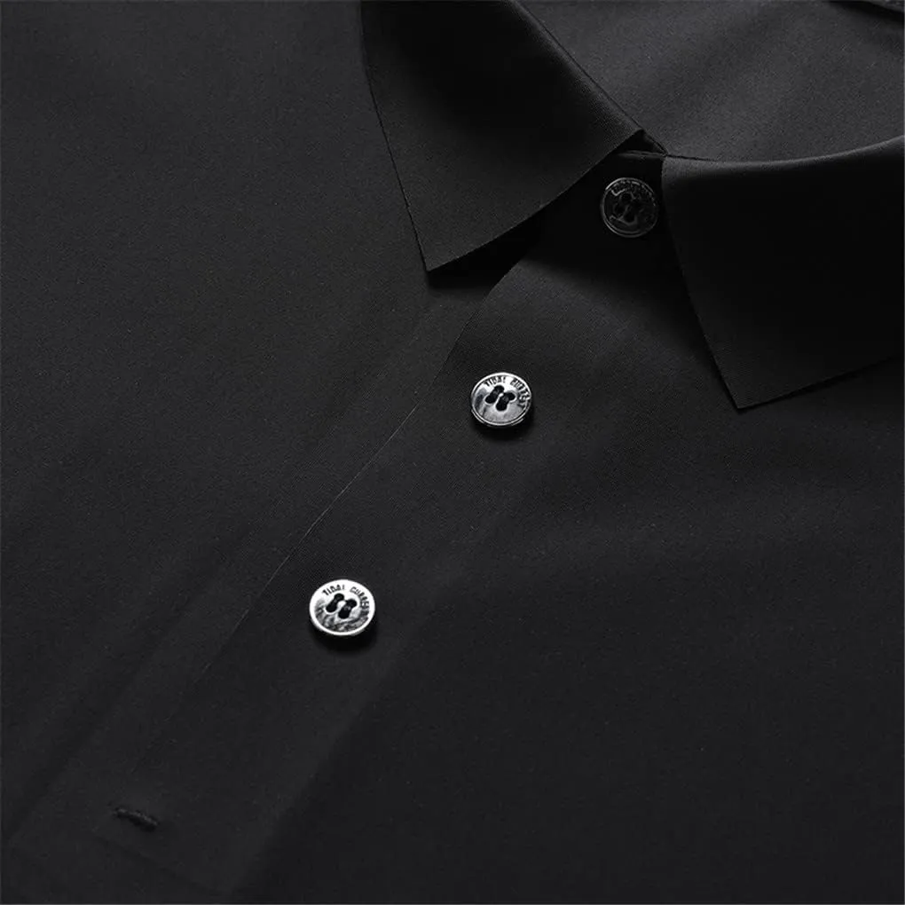 Hamthuit Men's Polo Shirt Business Solid Breathable Quick Dry Stretch Golf Tee Shirt Slim Fit Polo Shirt