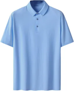 Hamthuit Men's Polo Shirt Business Solid Breathable Quick Dry Stretch Golf Tee Shirt Slim Fit Polo Shirt