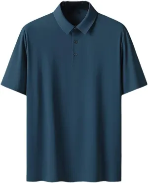 Hamthuit Men's Polo Shirt Business Solid Breathable Quick Dry Stretch Golf Tee Shirt Slim Fit Polo Shirt