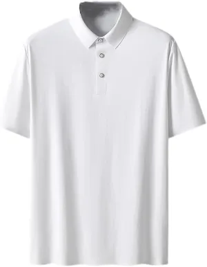 Hamthuit Men's Polo Shirt Business Solid Breathable Quick Dry Stretch Golf Tee Shirt Slim Fit Polo Shirt