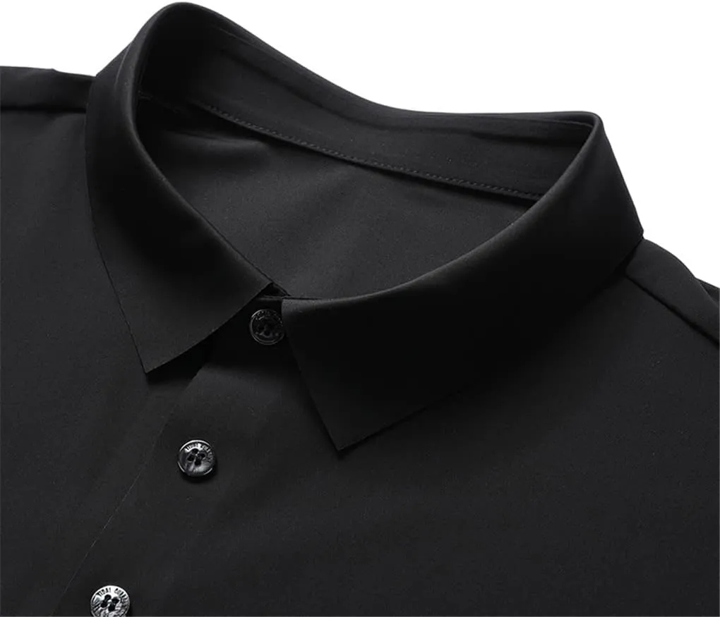 Hamthuit Men's Polo Shirt Business Solid Breathable Quick Dry Stretch Golf Tee Shirt Slim Fit Polo Shirt