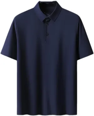 Hamthuit Men's Polo Shirt Business Solid Breathable Quick Dry Stretch Golf Tee Shirt Slim Fit Polo Shirt