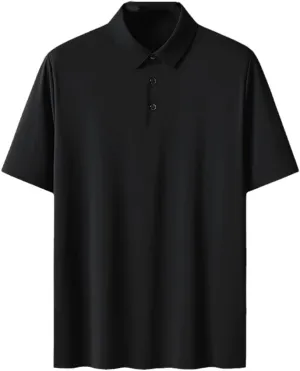 Hamthuit Men's Polo Shirt Business Solid Breathable Quick Dry Stretch Golf Tee Shirt Slim Fit Polo Shirt