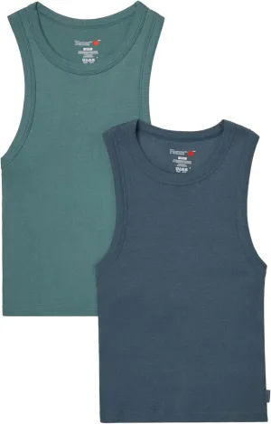 Hanes Women's Originals Racerback, 2-Pack, Comfywear Supersoft Rib Cropped Tank Top Loungewear Pack