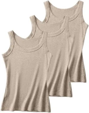 hathne Womens Sleeveless Ribbed Fitted Basic Tank Top Vest Summer High Neck Tops Racerback Camisole