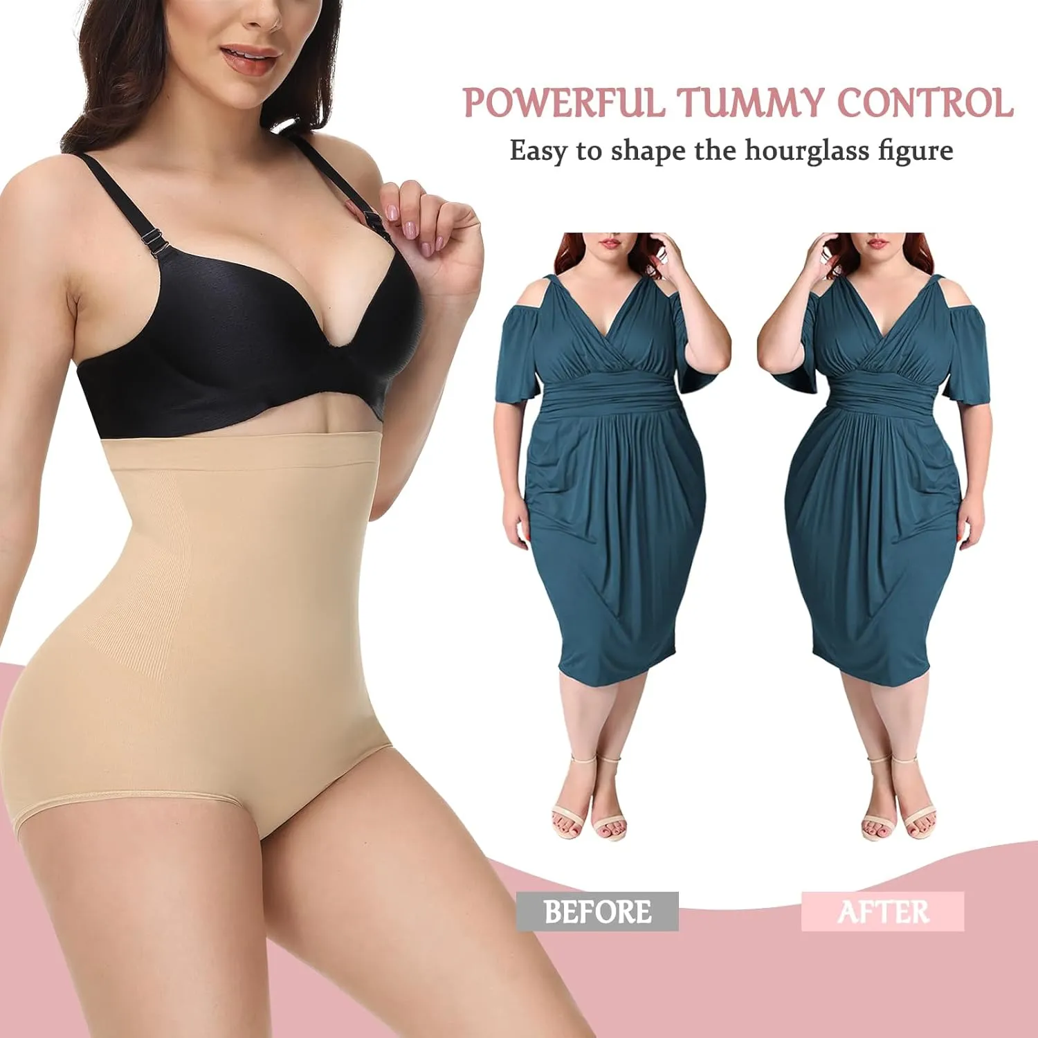 High Waisted Shapewear for Women Tummy Control Panty Underwear Seamless Comfort Slimming Briefs