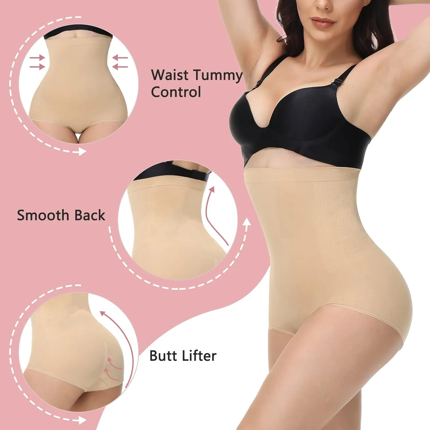 High Waisted Shapewear for Women Tummy Control Panty Underwear Seamless Comfort Slimming Briefs