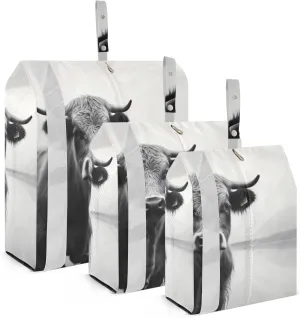 Highland Cow Compression Packing Cubes, 3pcs Compressible Expandable Travel Packing Organizer, Travel Cubes for Suitcase Carry On