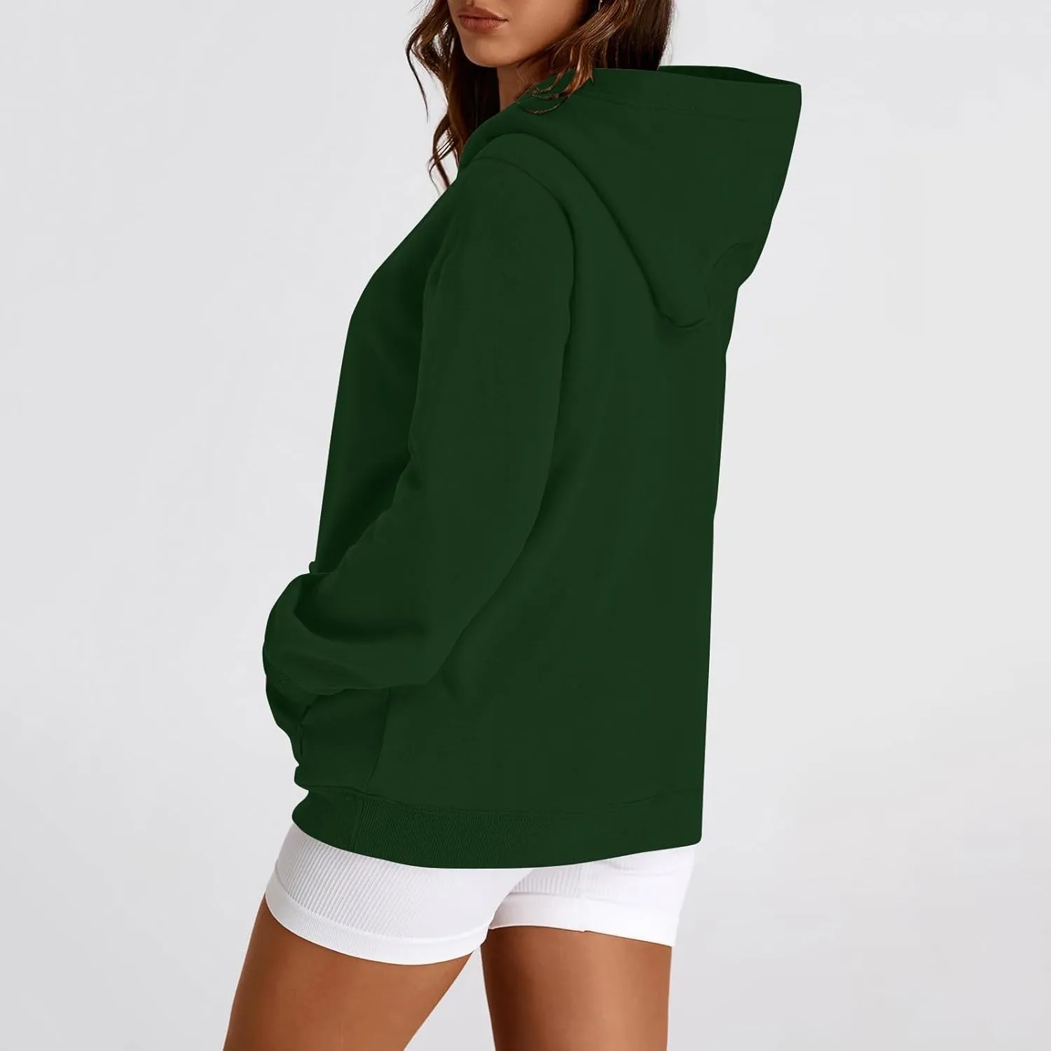 Hoodies for Women Drawstring Lightweight Fleece Oversized Sweatshirt Drop Shoulder Baggy Trendy Y2K Hoodie w/Pockets