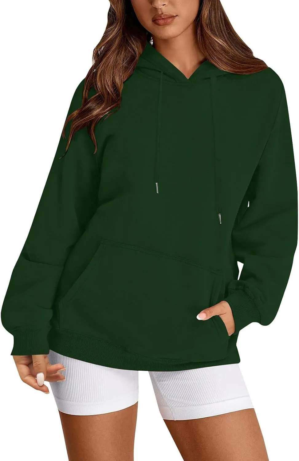 Hoodies for Women Drawstring Lightweight Fleece Oversized Sweatshirt Drop Shoulder Baggy Trendy Y2K Hoodie w/Pockets