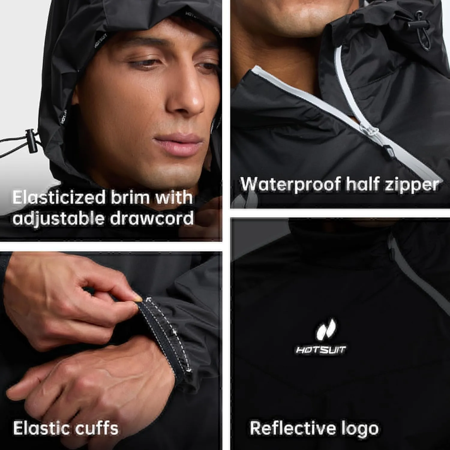 HOTSUIT Sauna Suit for Men Sweat Sauna Jacket Pant Gym Workout Sweat Suits