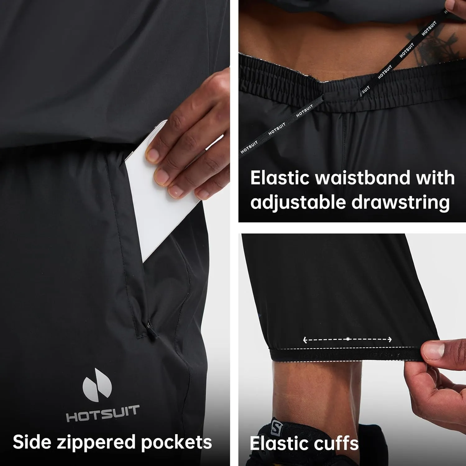 HOTSUIT Sauna Suit for Men Sweat Sauna Jacket Pant Gym Workout Sweat Suits