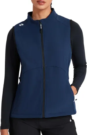 HOTSUIT Womens Lightweight Vest with 5 Pockets Windproof Sleeveless Jacket for Hiking Golf Vest, Black, M