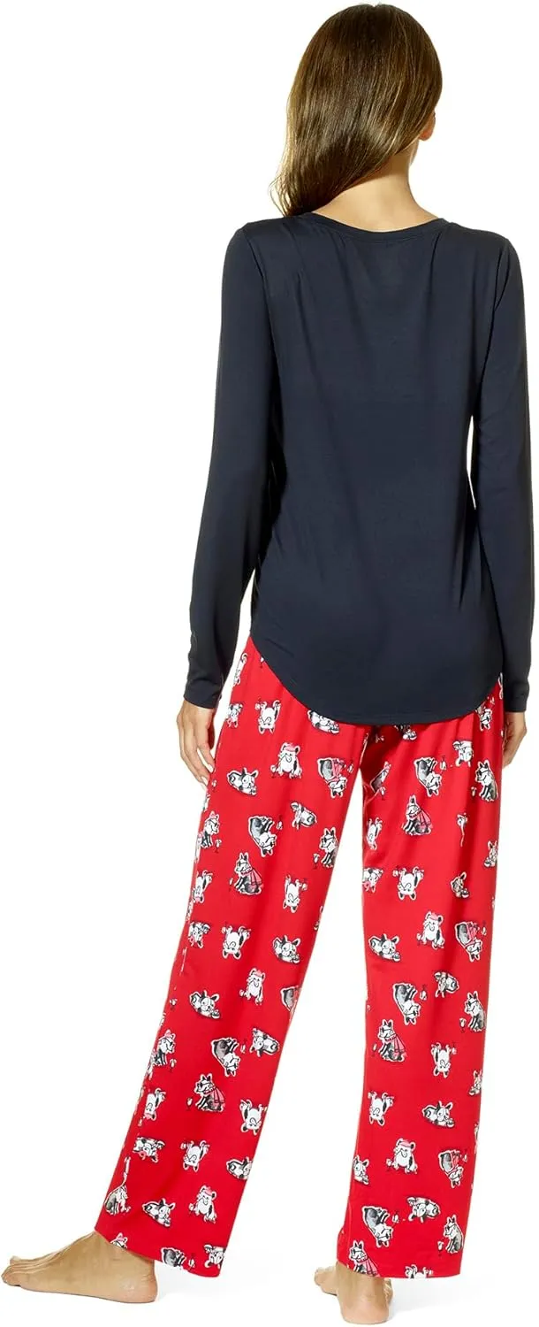 HUE Plus Size Pinejoy Timeless Soft Jersey Pajama Set