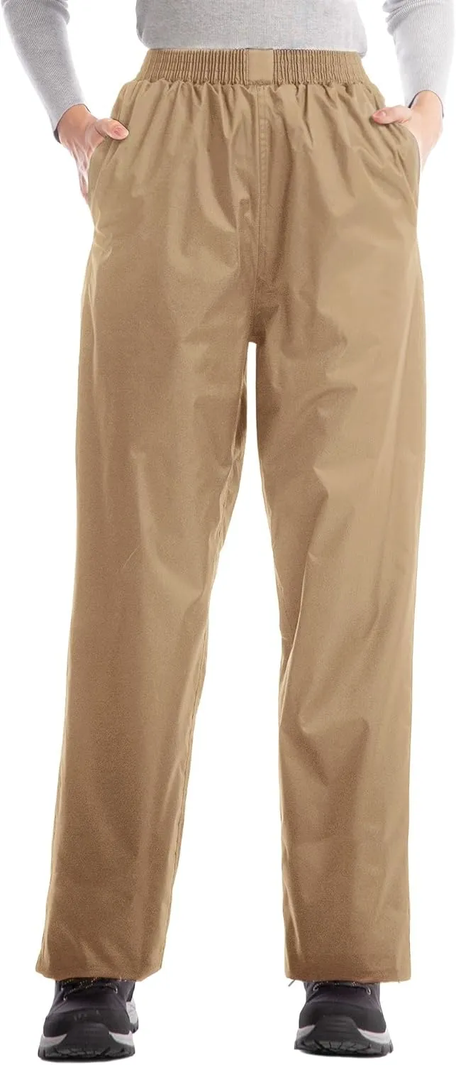 iCreek Women's Rain Pants Waterproof Hiking Pants Windproof Lightweight Over Pants Work Rain Outdoor for Golf, Fishing