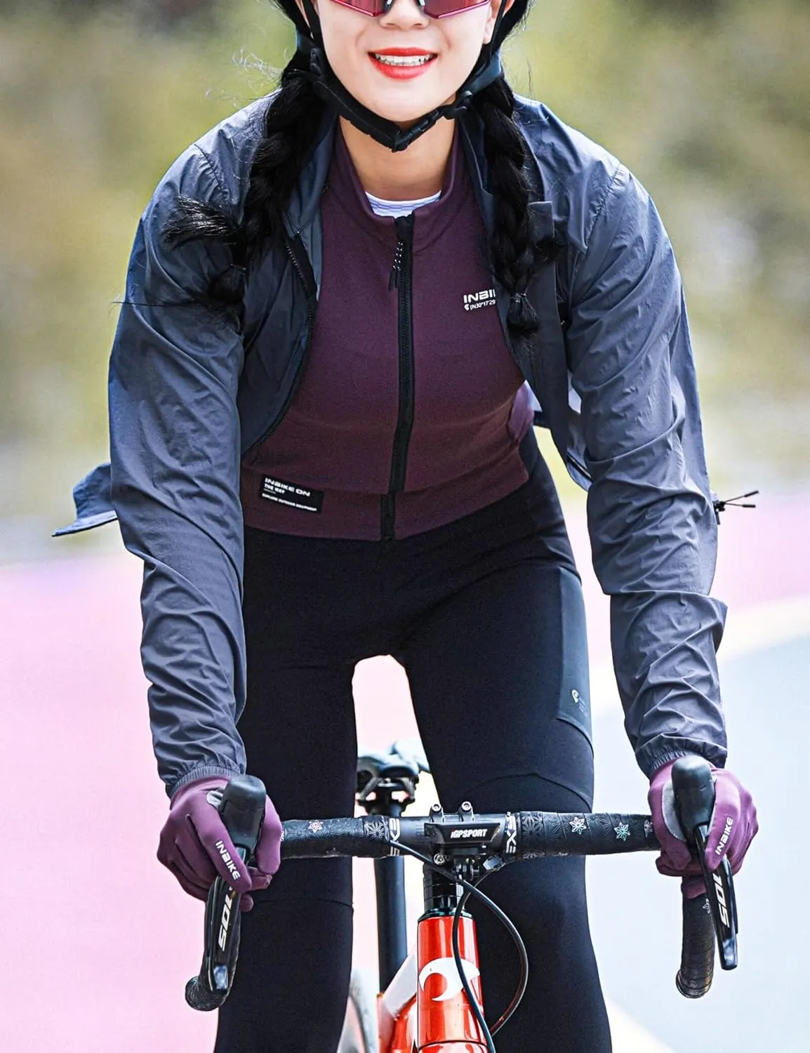 INBIKE Cycling Jacket for Men Women, Windproof Lightweight Running Windbreaker, Breathable Quick Dry Reflective Biking Coat
