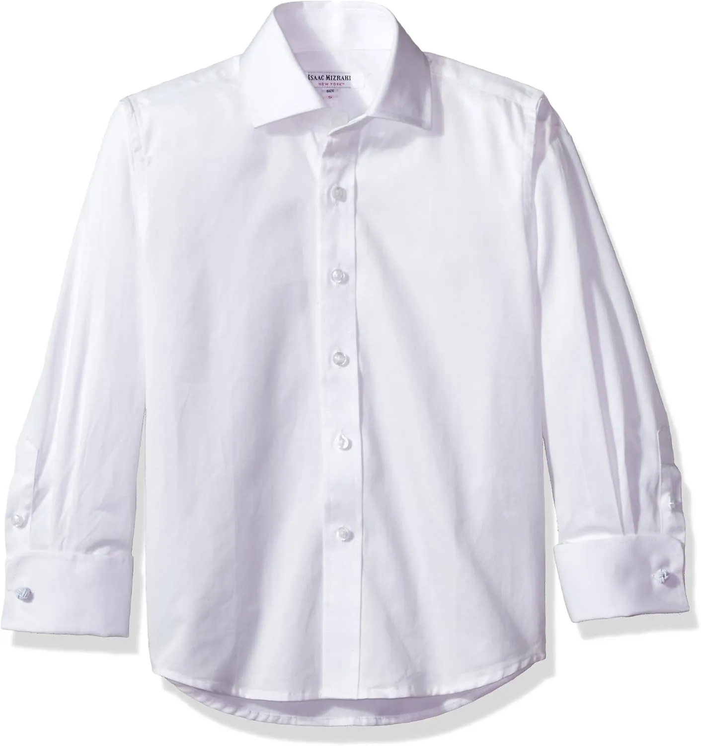 Isaac Mizrahi Boys Button Down Shirt | Long Sleeve French Cuff 100% Cotton Formal Dress Shirt