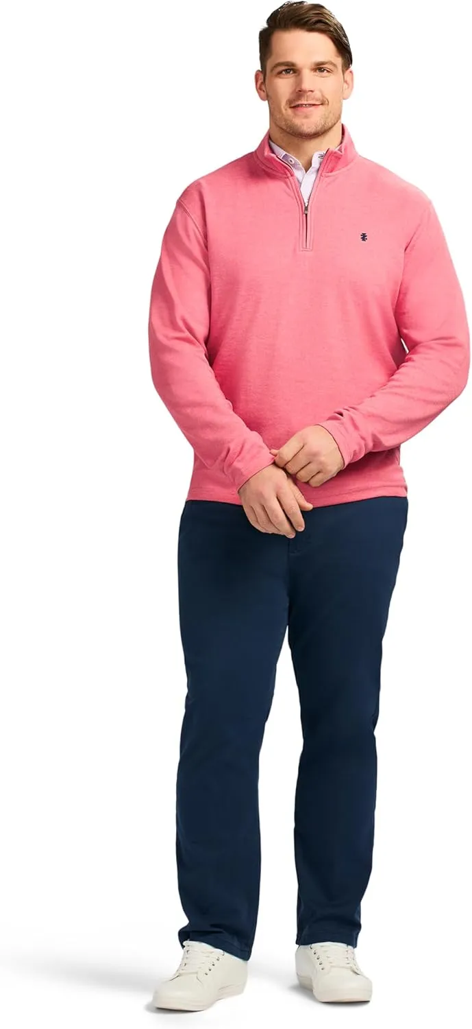 IZOD Men's Big & Tall Performance Comfort Quarter Zip Long Sleeve Shirt