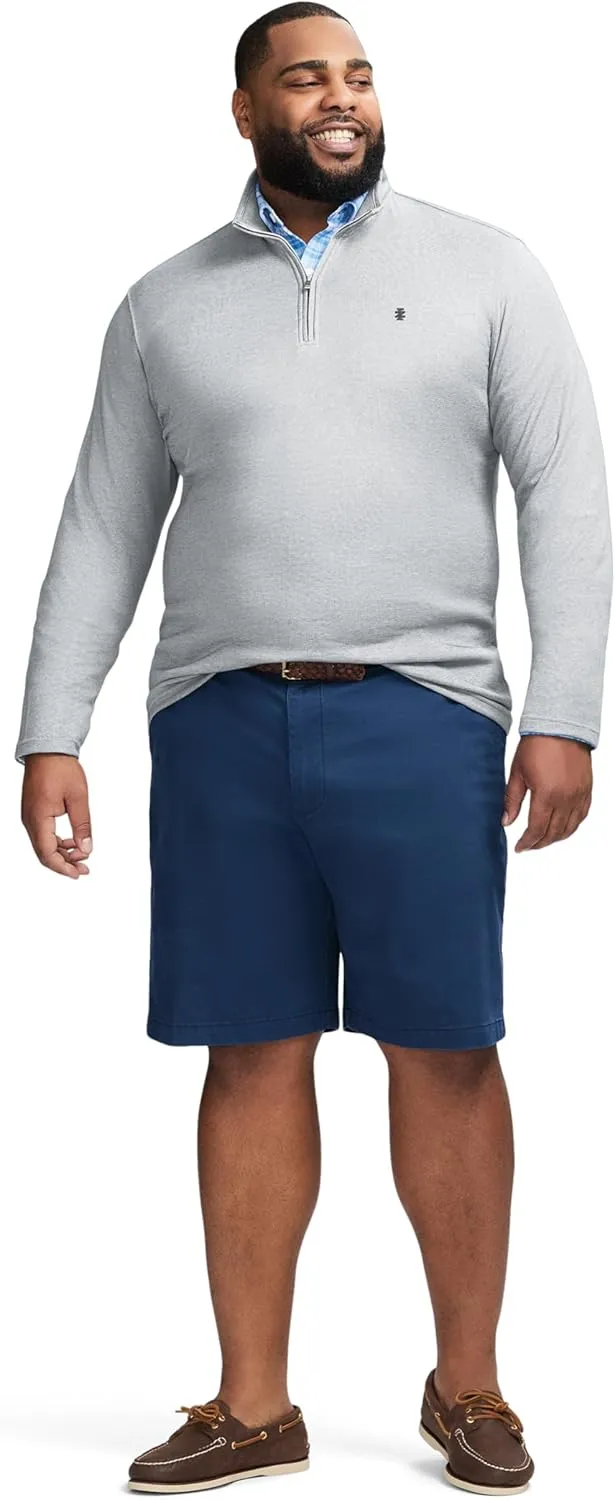 IZOD Men's Big & Tall Performance Comfort Quarter Zip Long Sleeve Shirt
