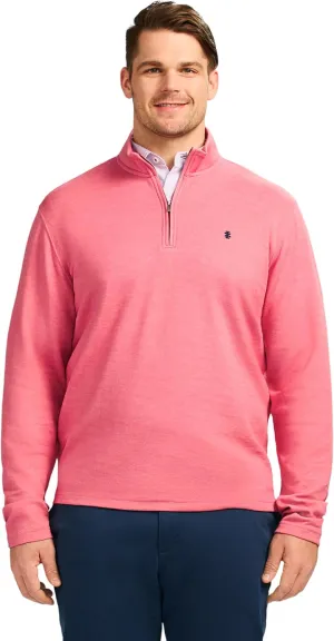 IZOD Men's Big & Tall Performance Comfort Quarter Zip Long Sleeve Shirt