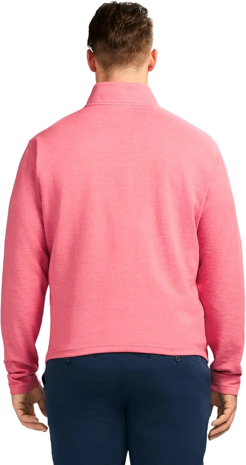 IZOD Men's Big & Tall Performance Comfort Quarter Zip Long Sleeve Shirt