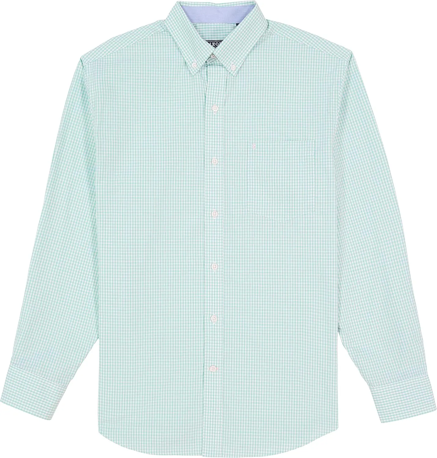 IZOD Men's Big and Tall Performance Comfort Long Sleeve Gingham Button Down Shirt
