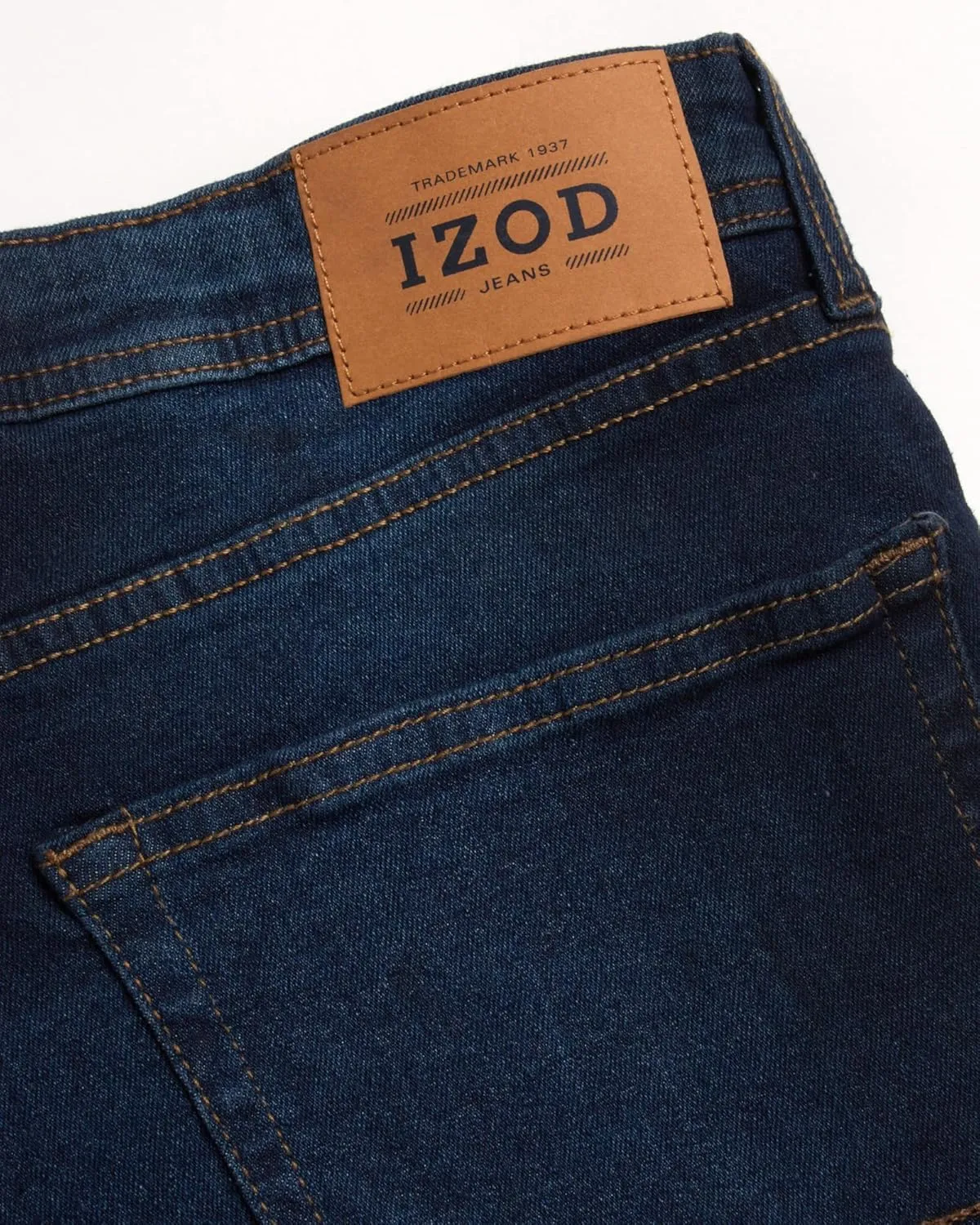 IZOD Men's Denim Jeans - Comfort Stretch Mid Rise Relaxed Fit Jeans for Men - Classic Men's Cotton 5 Pocket Denim Pants