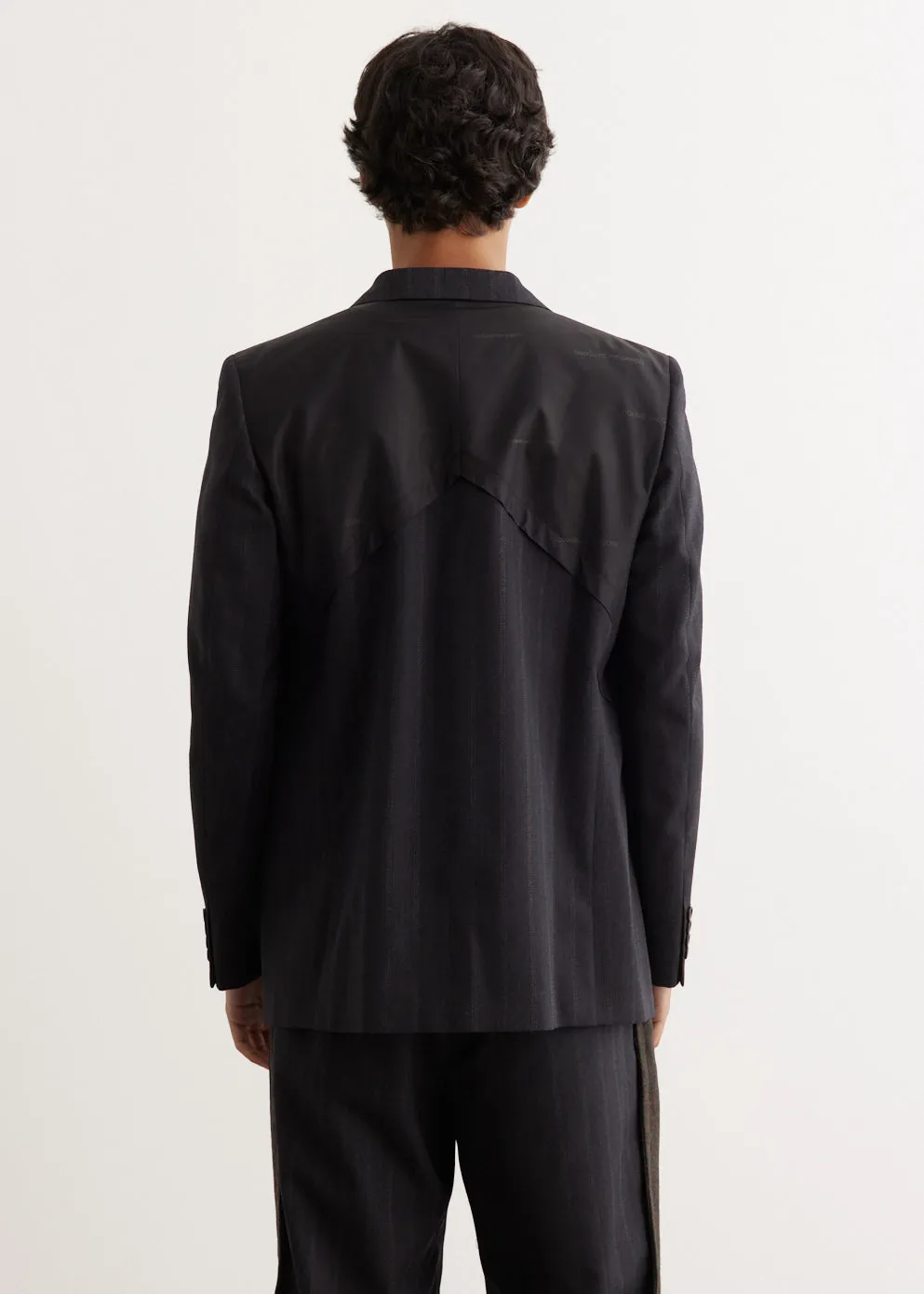 Jacquard Panel Stripe 3 Button Jacket